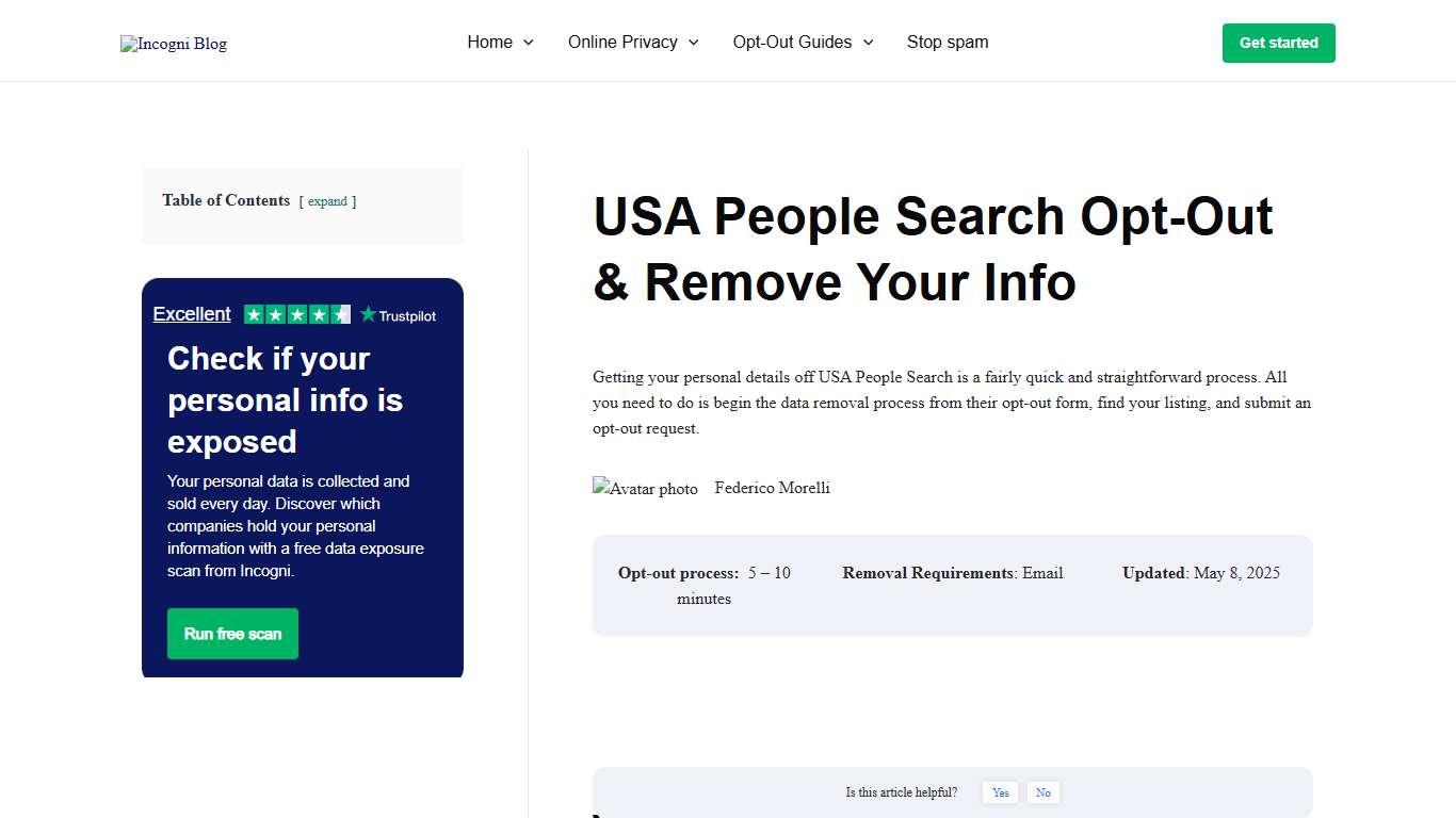 USA People Search Opt-Out & Remove Your Info [2026] Incogni