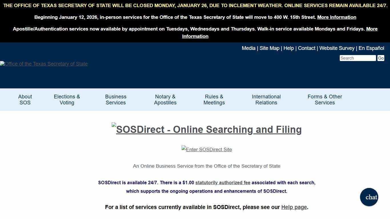 SOSDirect - An Online Business Service from the Office of the Secretary of State